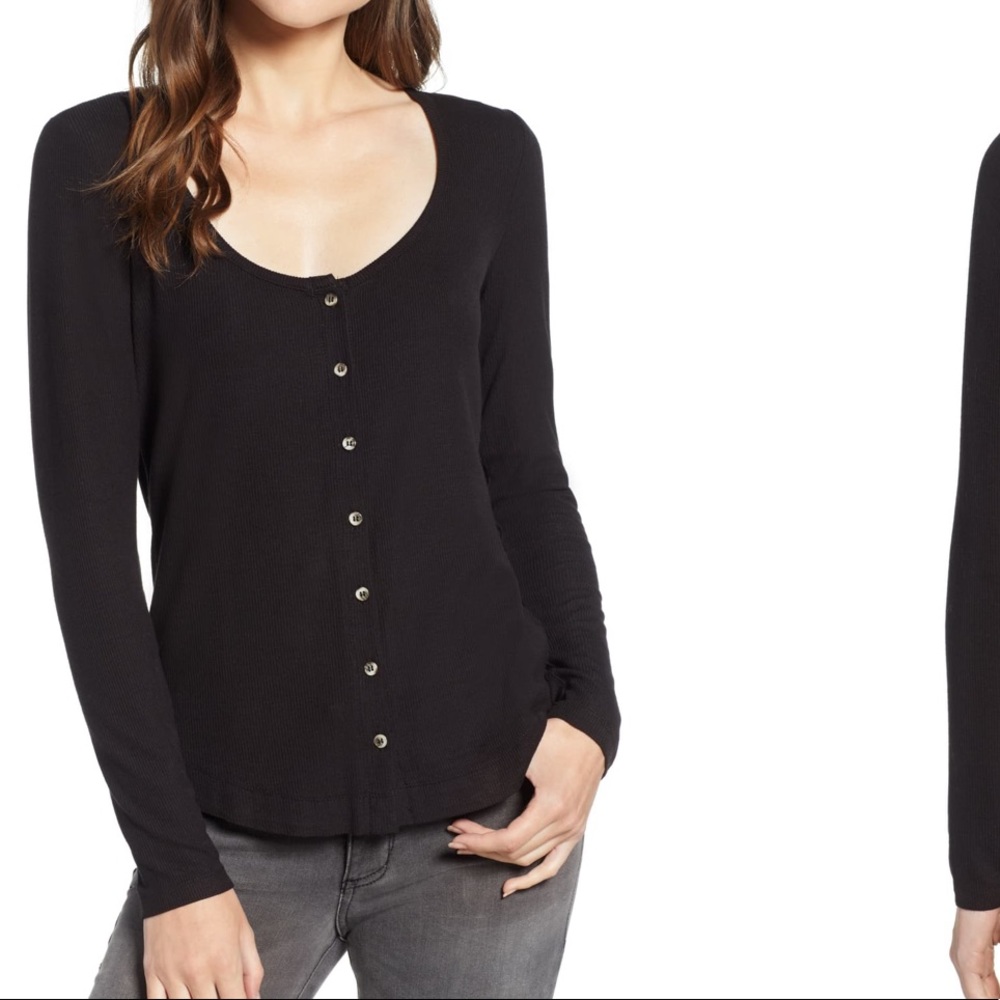 Socialite Button Front Top